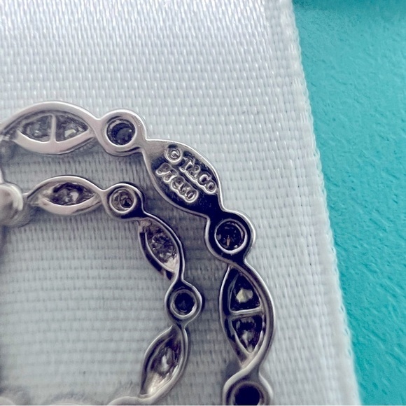 Tiffany & Co Double Circle Jazz Swing Diamond Necklace Platinum .60 TCW - Picture 4 of 9